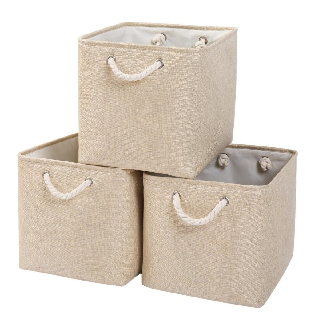 Storage Boxes | Canvas & EVA | Large 41.6L, 13"x15"x13"