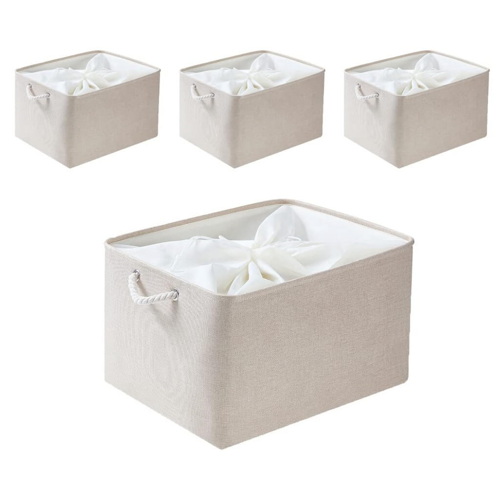 Ivory Fabric Storage Box | Durable Canvas | Multiple Sizes Available