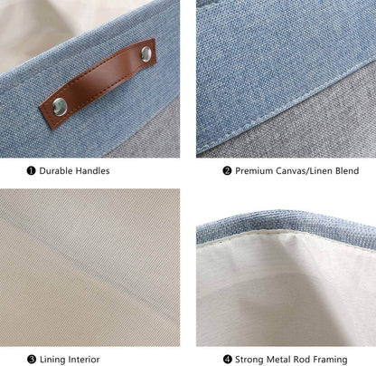 Canvas Storage Cube Box | High-Quality Fabric | 3 Pack