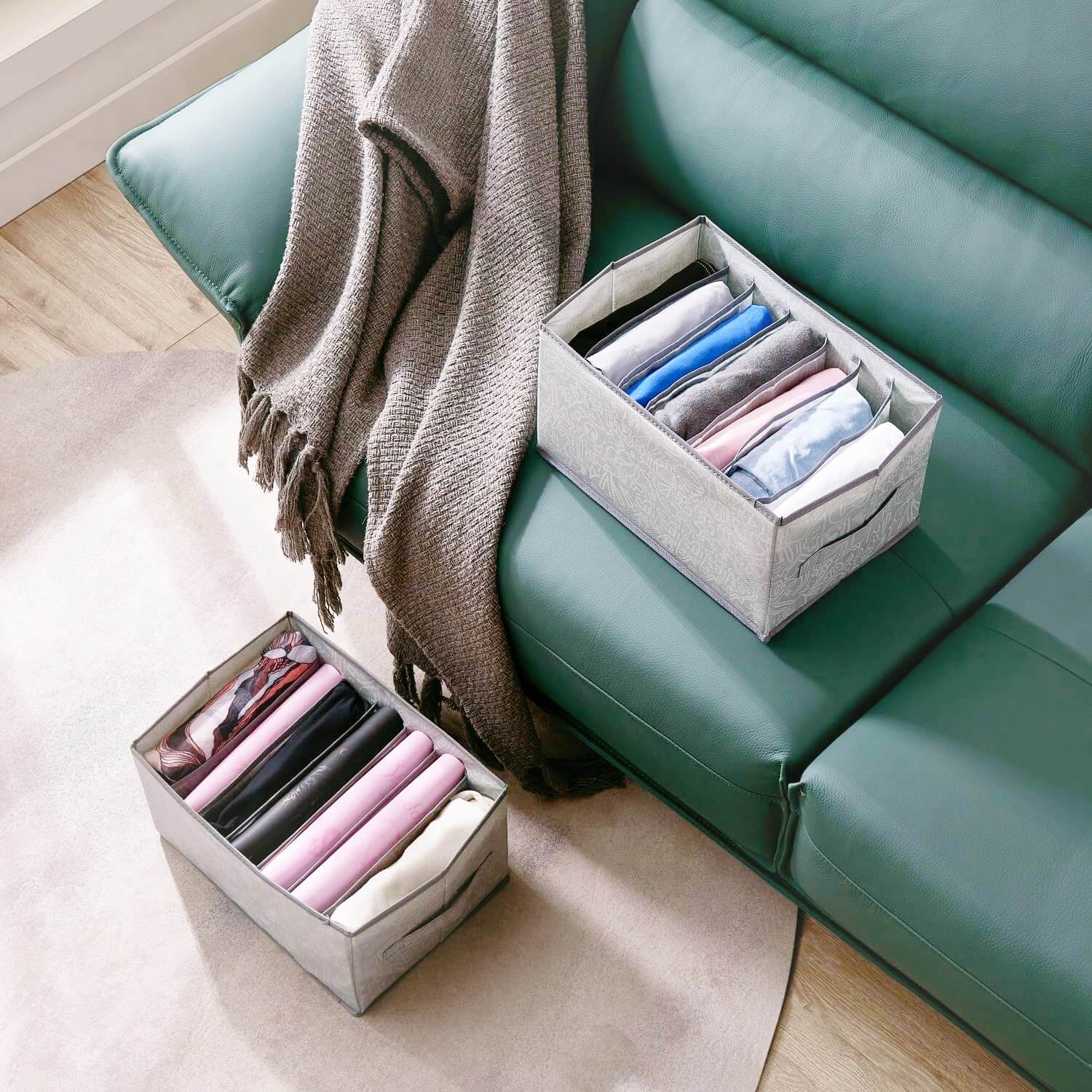 Fabric Storage Organisers | Non-Woven Material | 7 Compartment Design