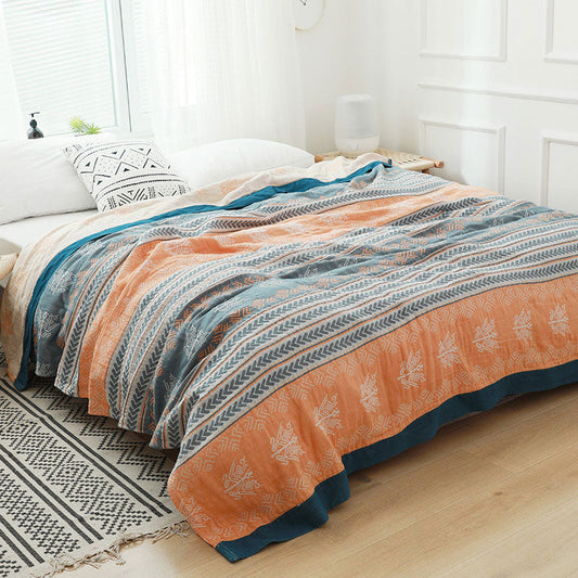 Reversible Cotton Quilt | Wheat Ear Texture | Full/Queen Size
