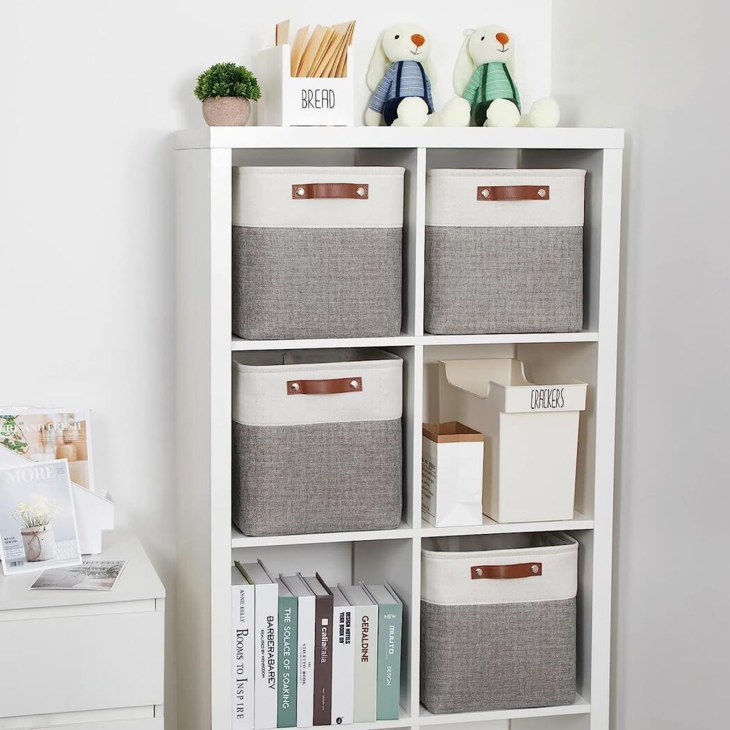 Fabric Storage Cubes | Foldable with Cotton Rope Handles | 25cm x 25cm