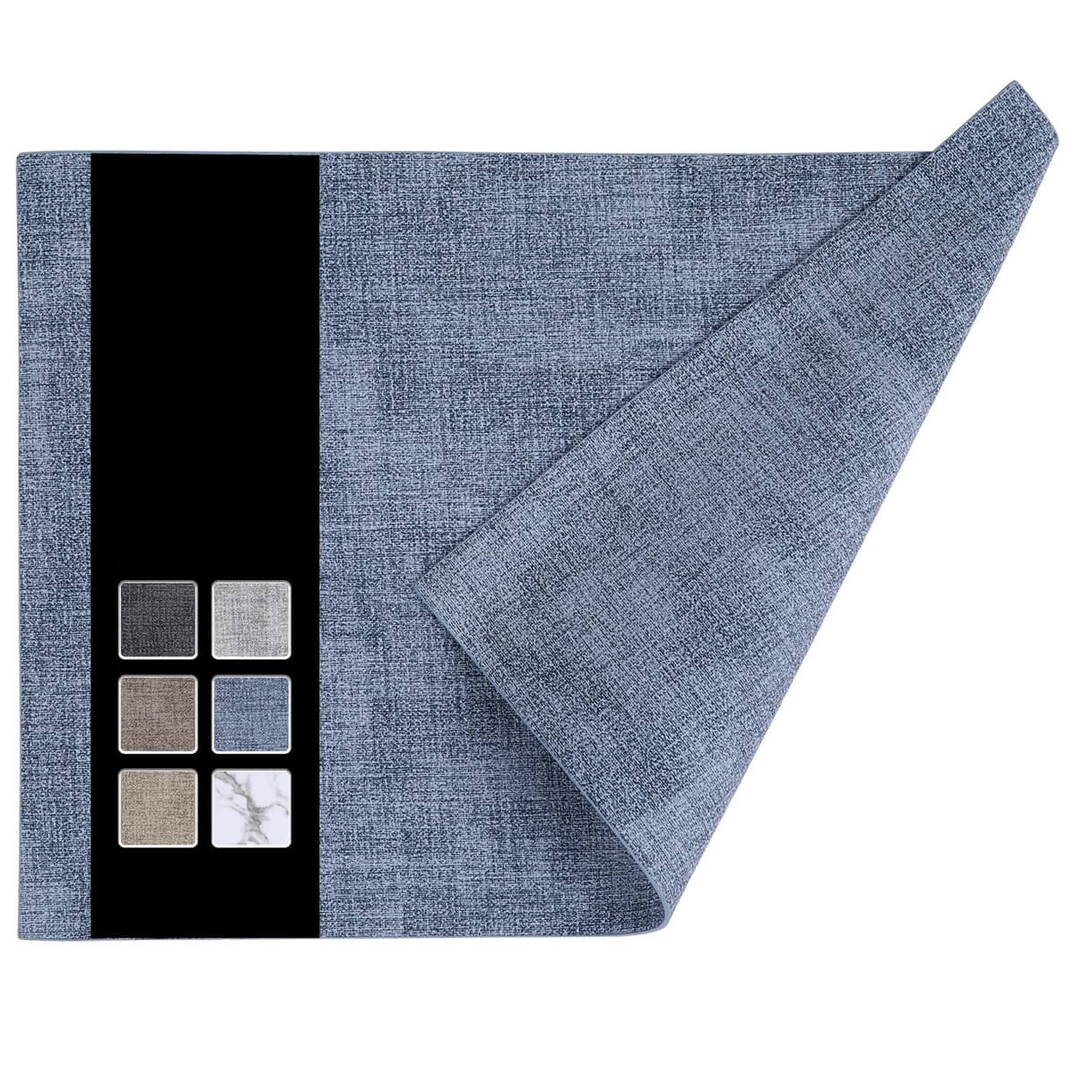 Faux Leather Placemats Set | Waterproof & Heat Resistant | Blue