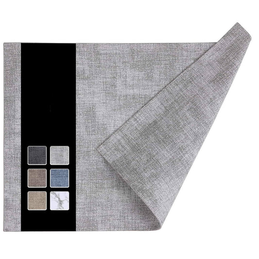 Placemats Set | Faux Leather | Light Grey