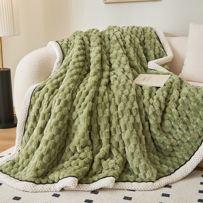Thick Coral Fleece Throw Blanket | Reversible Polyester | Full/Queen Size