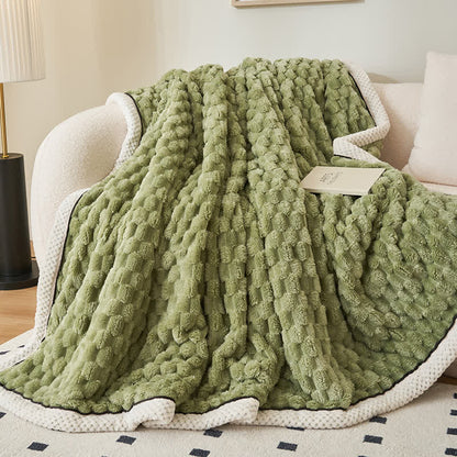 Thick Coral Fleece Throw Blanket | Reversible Polyester | Full/Queen Size