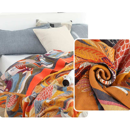 Toucan Bird Reversible Quilt | 100% Organic Cotton | Queen Size