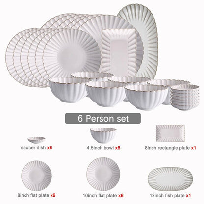 Ceramic Dinnerware Set | Luxury Design | Service for 4, 6, or 8
