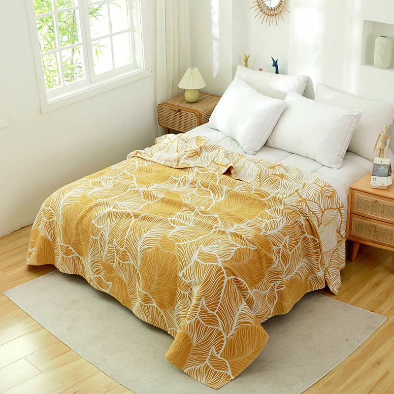 Plantain Leaf Sofa Cover Blanket | Soft Bamboo Cotton | 59" x 79"