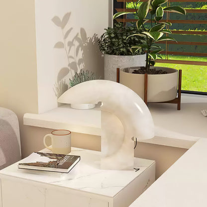 Elios Marble Table Lamp | Marble | White