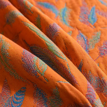 Cotton Gauze Quilt | Reversible Feather Design | Full/Queen Size