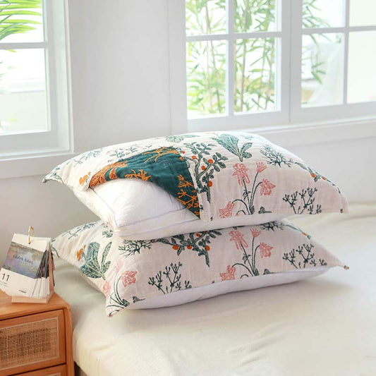 Cotton Gauze Pillow Towels | Breathable & Skin-Friendly | Set of 2