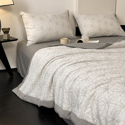 Jacquard Daisy Bedding Set | Cotton Gauze | 4 Pieces