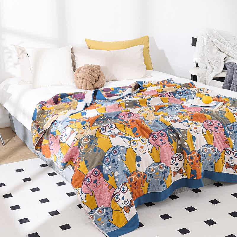Dog Quilt | Cotton Gauze | Full/Queen Size