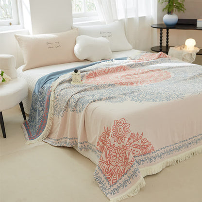 Retro Floral Quilt | Cotton | Full/Queen Size