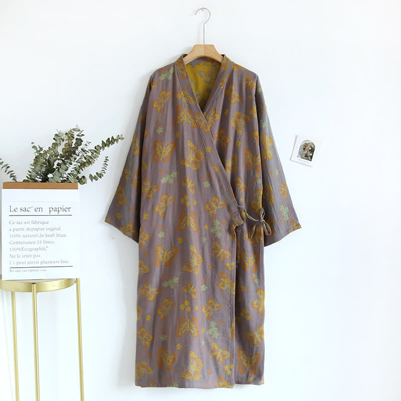 Butterfly V-neck Bathrobe | Pure Cotton | Luxurious Softness