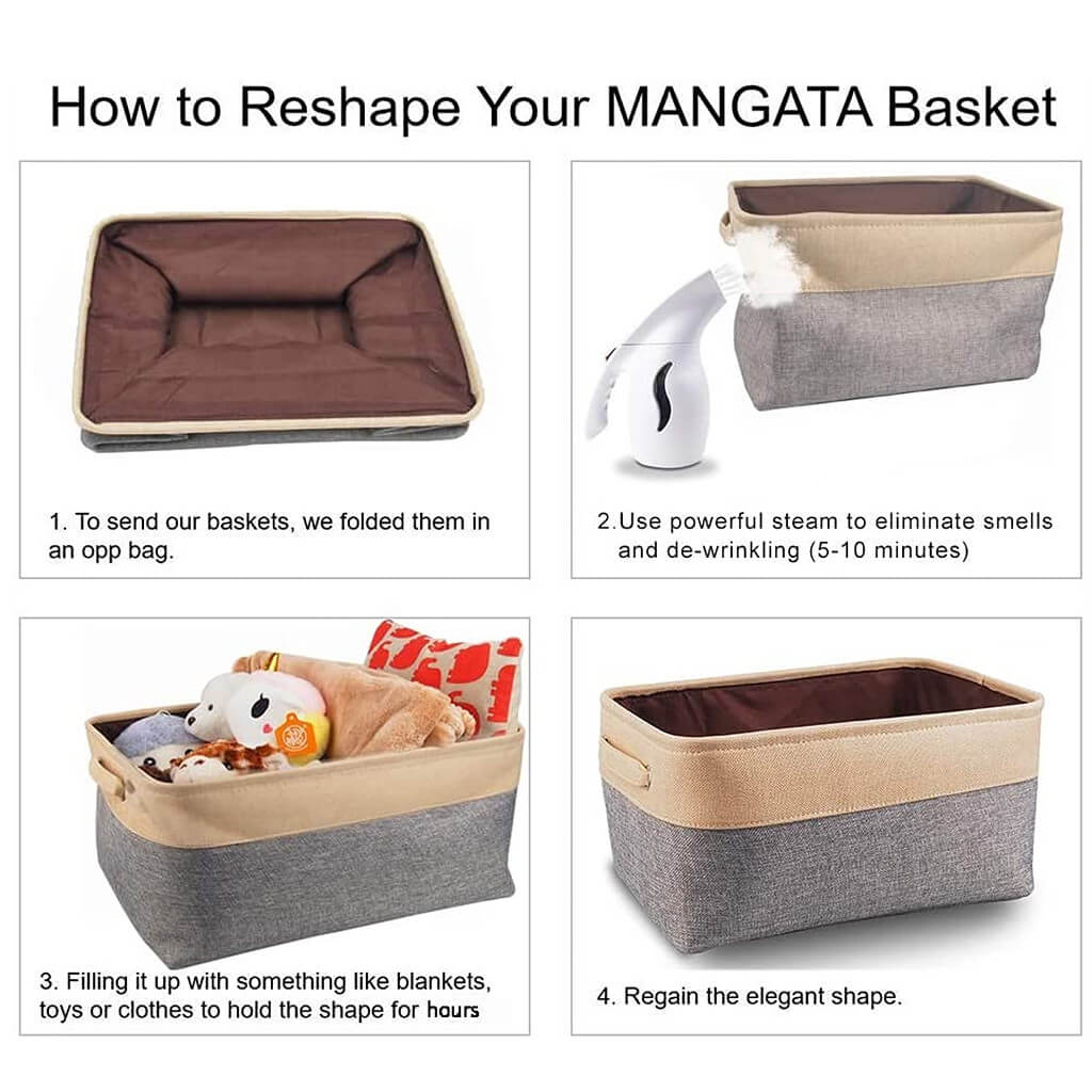 Fabric Storage Baskets | Set of 3 | 30cm Cube