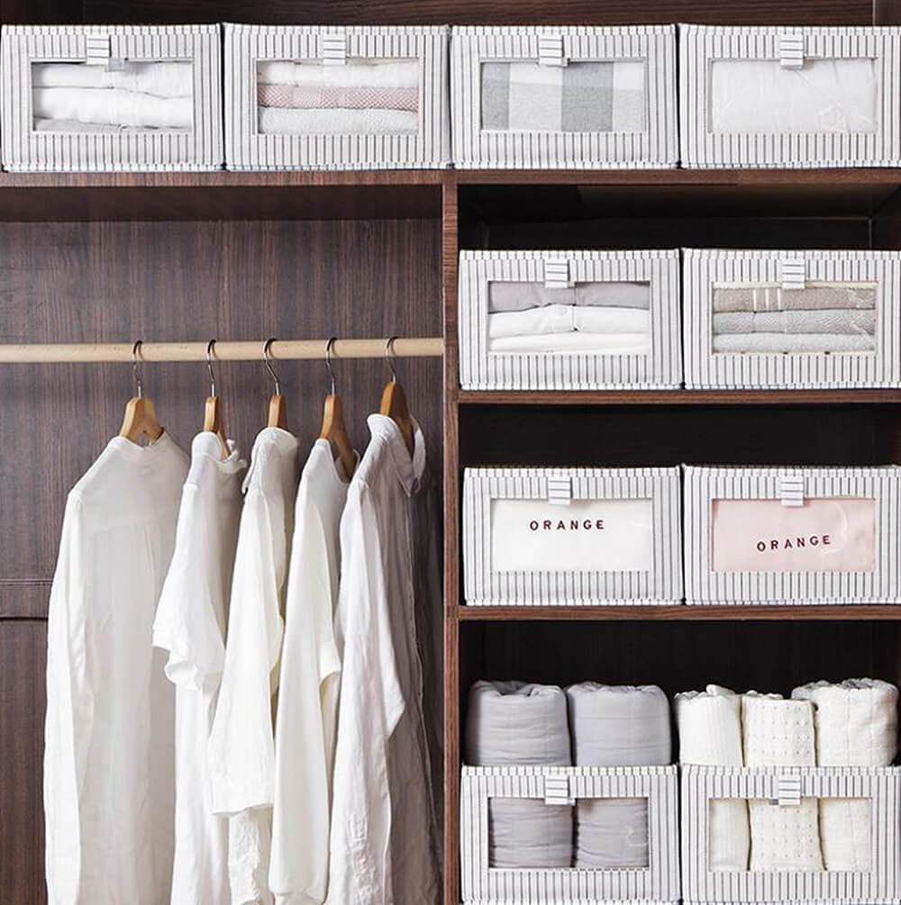 Foldable Clothes Storage Box | Sturdy Non-Woven Fabric | Large Size
