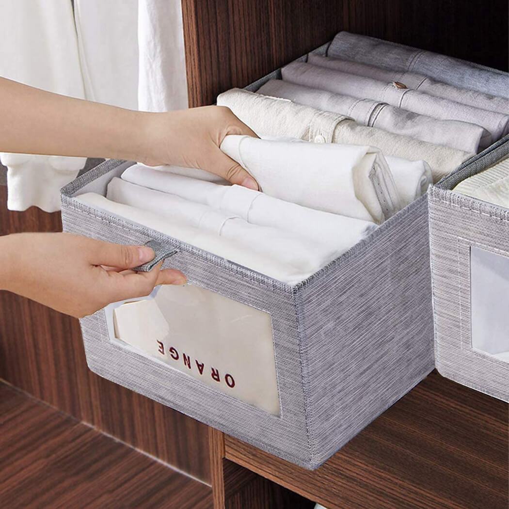 Foldable Clothes Storage Box | Sturdy Non-Woven Fabric | Large Size