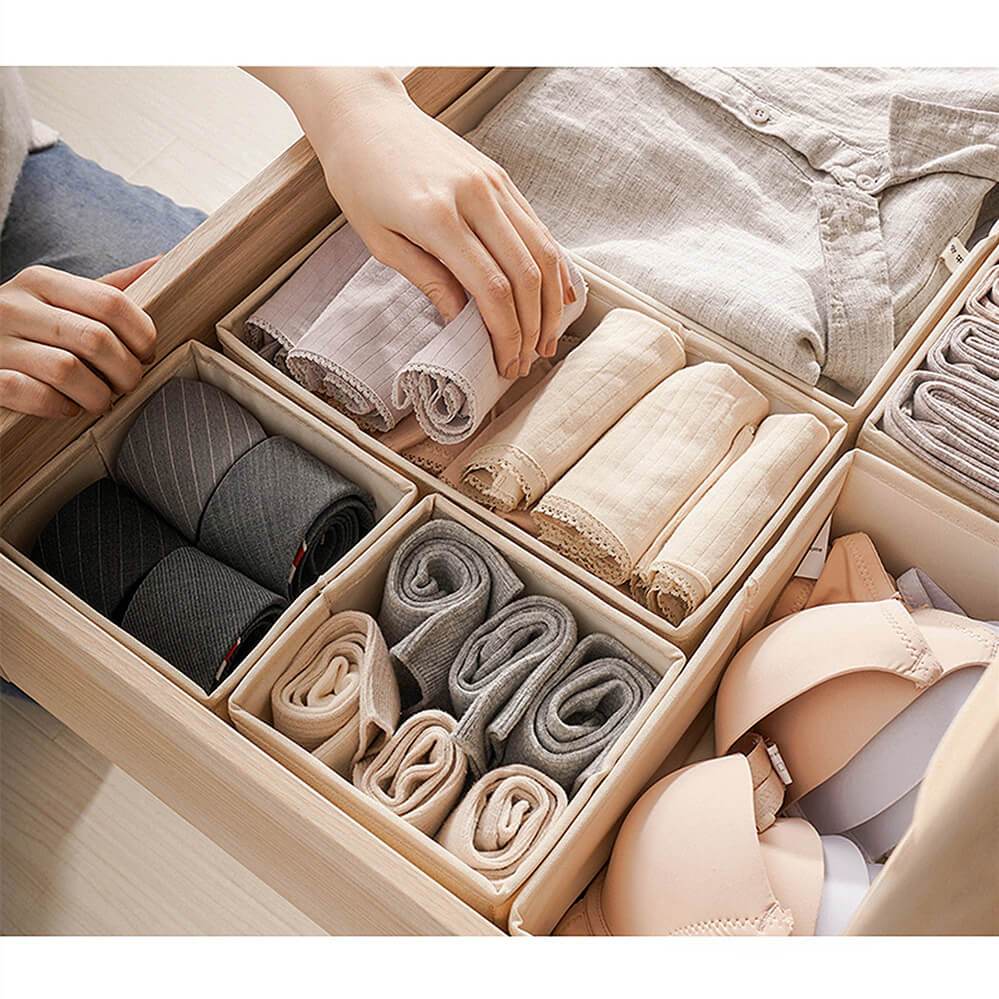 Foldable Drawer Organiser | Fabric Storage Dividers | Flexible Design
