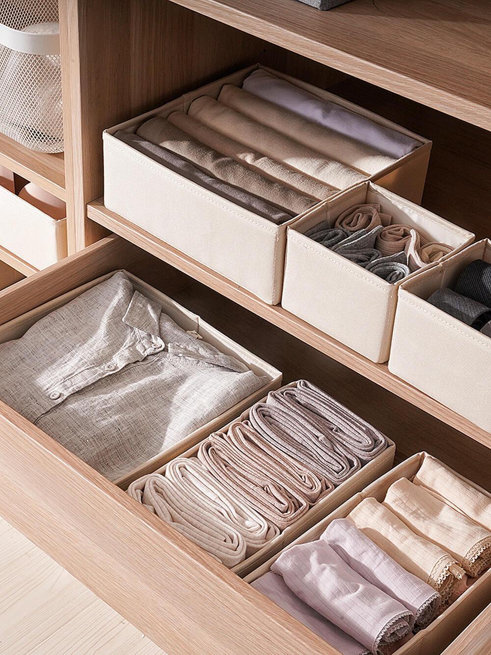 Foldable Drawer Organiser | Fabric Storage Dividers | Flexible Design