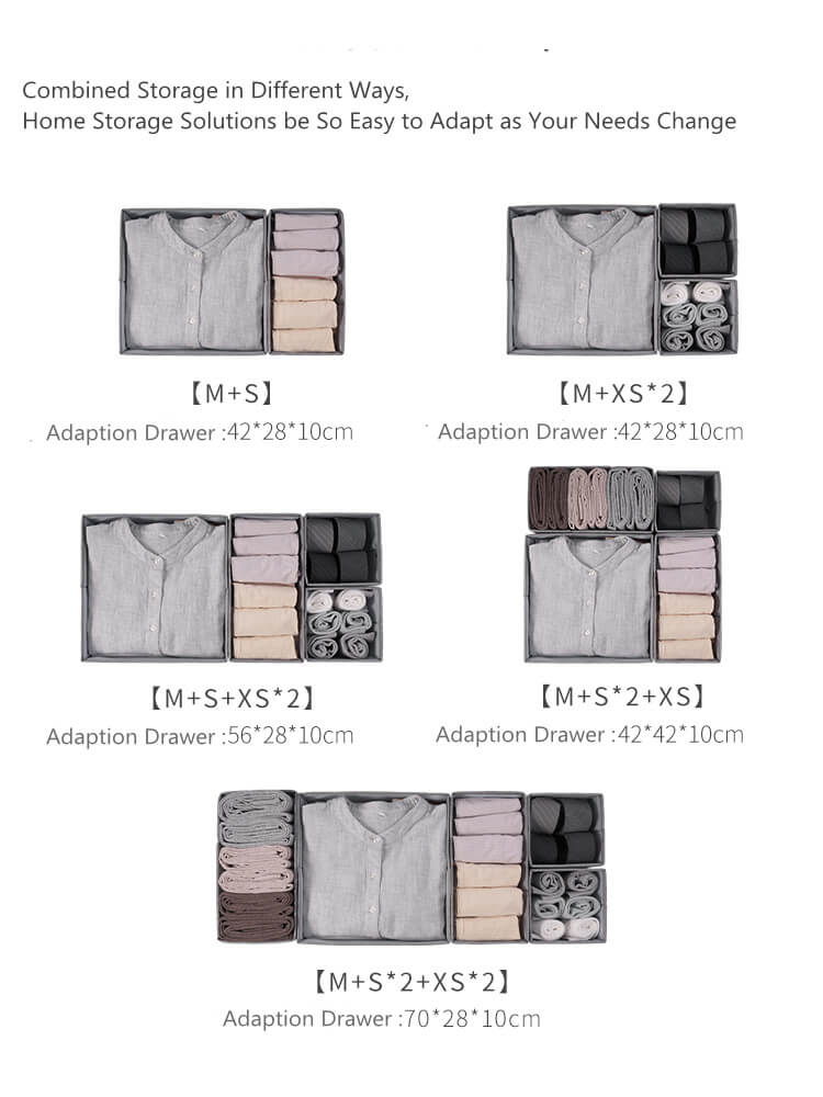 Foldable Drawer Organiser | Fabric Storage Dividers | Flexible Design