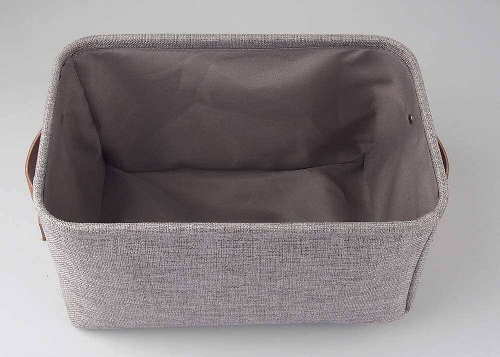Foldable Storage Baskets Set | Durable Linen & EVA | Set of 3, Grey