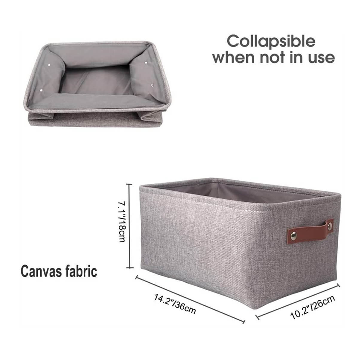 Foldable Storage Baskets Set | Durable Linen & EVA | Set of 3, Grey