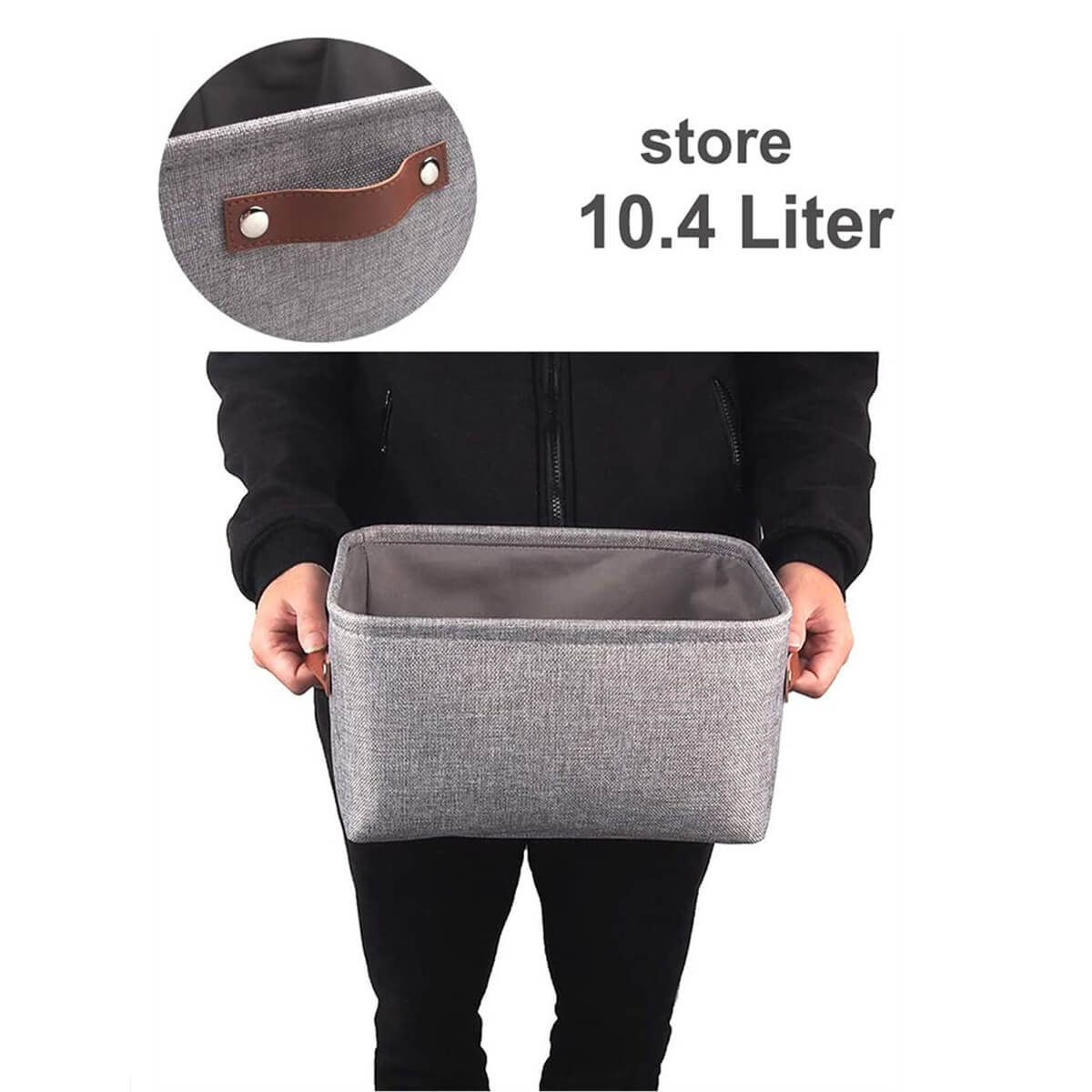 Foldable Storage Baskets Set | Durable Linen & EVA | Set of 3, Grey