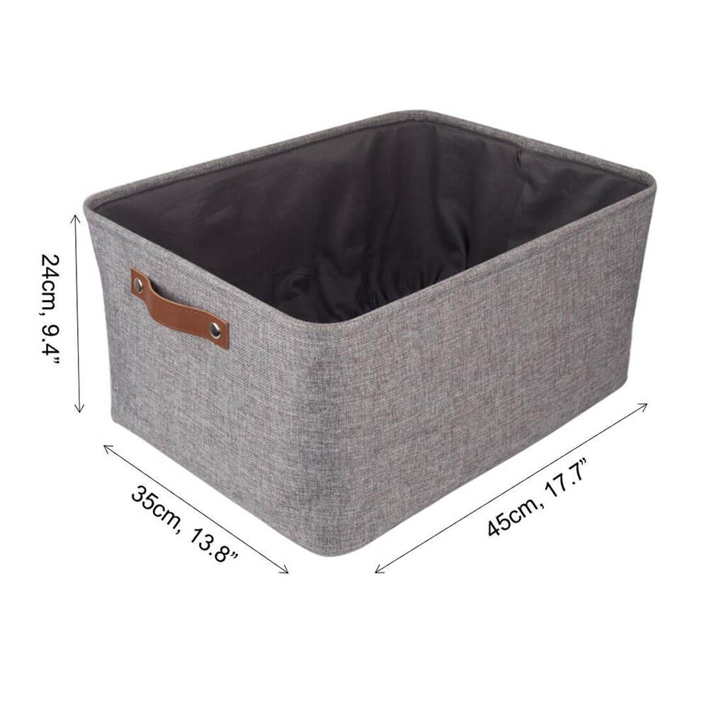 Foldable Storage Baskets Set | Durable Linen & EVA | Set of 3, Grey