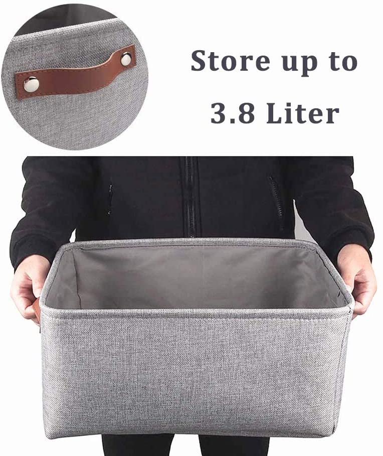 Foldable Storage Baskets Set | Durable Linen & EVA | Set of 3, Grey