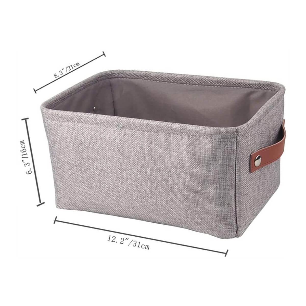 Foldable Storage Baskets Set | Durable Linen & EVA | Set of 3, Grey