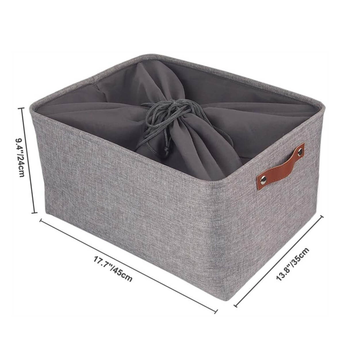 Foldable Storage Baskets Set | Durable Linen & EVA | Set of 3, Grey
