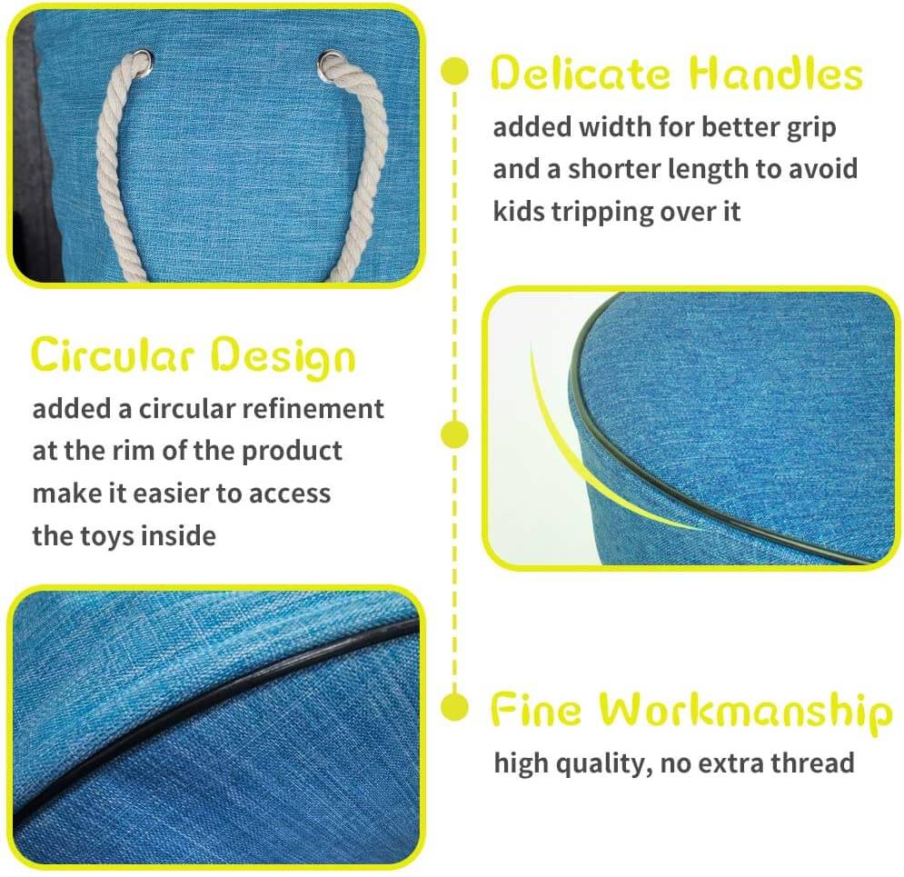 Toy Storage Bag & Play Mat | Collapsible Canvas | Sky Blue