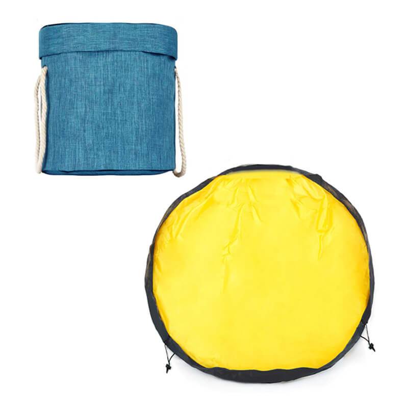 Toy Storage Bag & Play Mat | Collapsible Canvas | Sky Blue