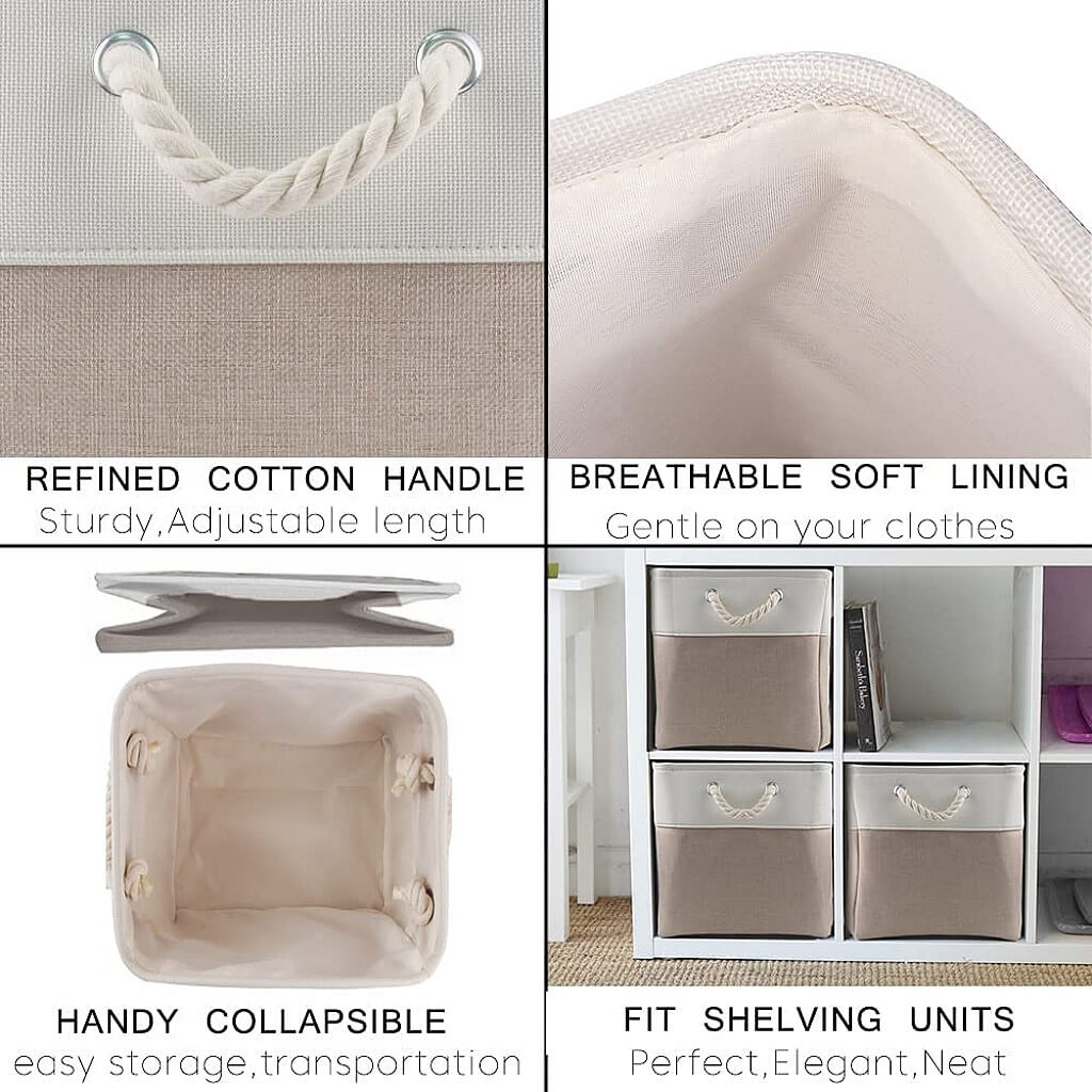 Fabric Storage Baskets | Set of 3 | 30cm Cube