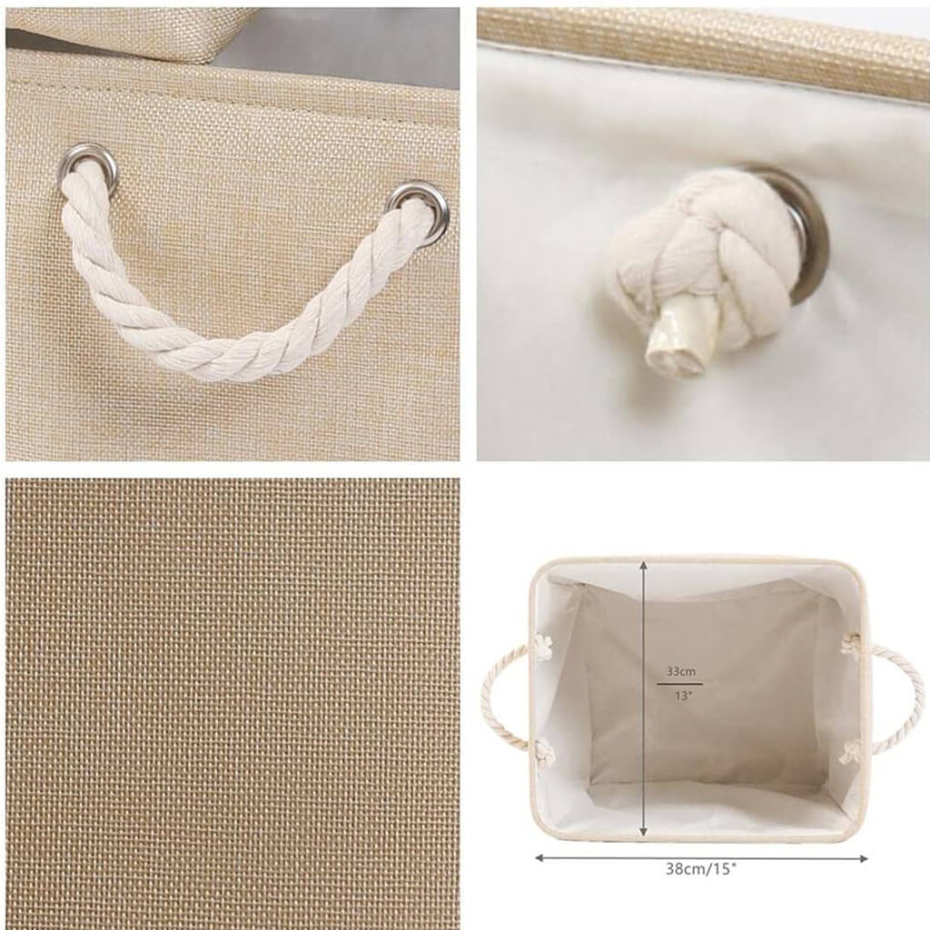 Canvas Storage Boxes | Beige | Set of 3