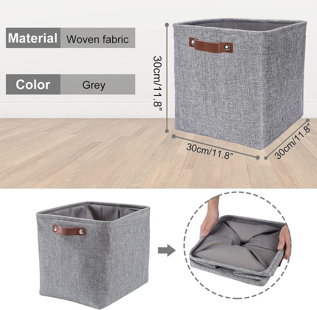 Fabric Storage Baskets | Set of 3 | 30cm Cube