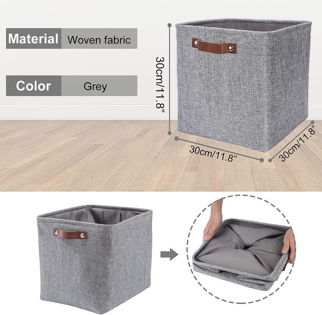 Fabric Storage Baskets | Set of 3 | 30cm Cube