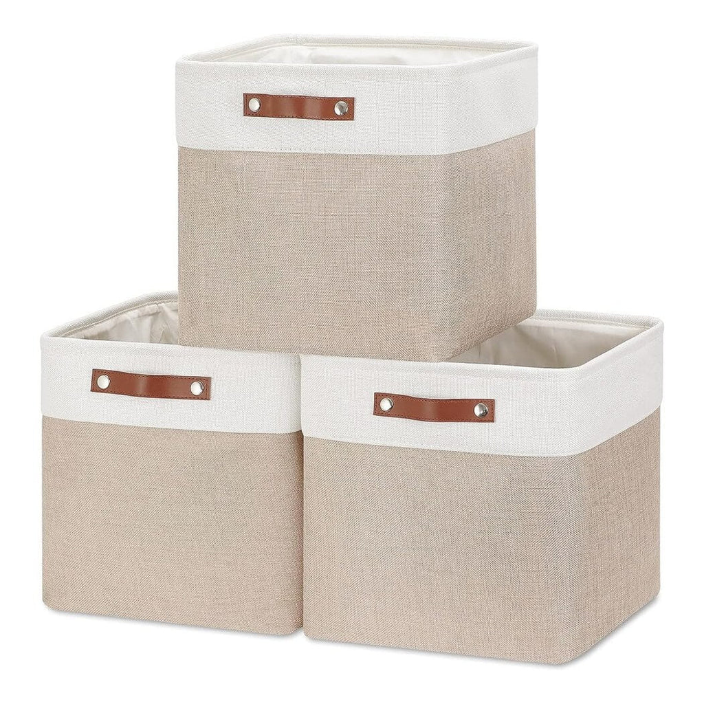 Canvas Storage Cube Box | High-Quality Fabric | 3 Pack