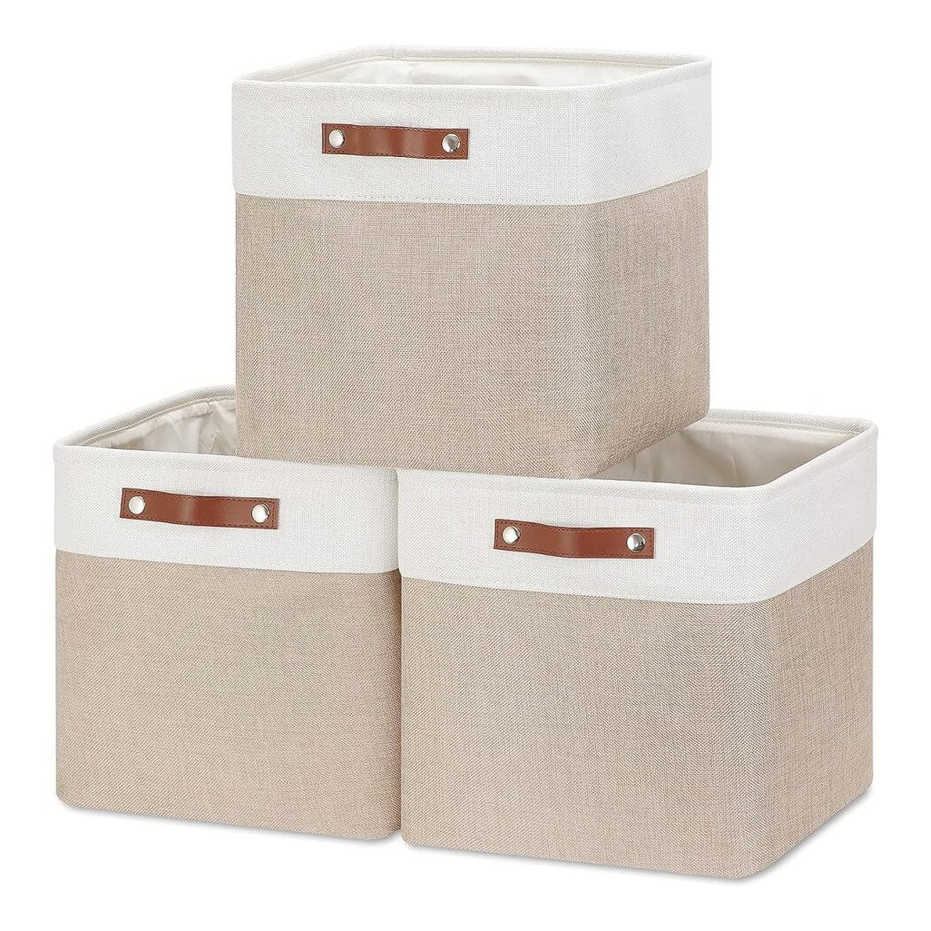 Canvas Storage Cube Box | High-Quality Fabric | 3 Pack