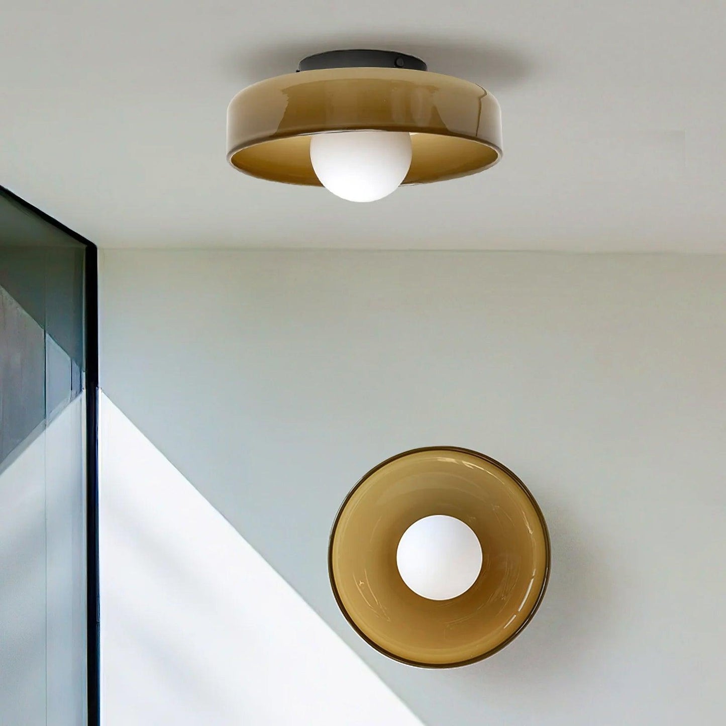 Gino Ceiling Lamp | Handcrafted Metal & Glass | 25cm Diameter