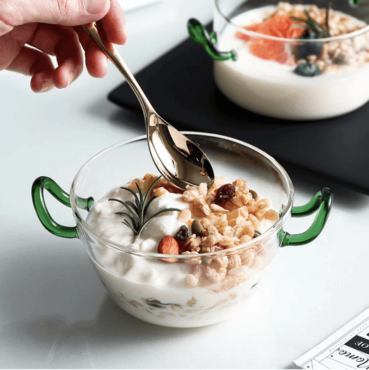 Glass Salad Bowl | Food Safe | Handle