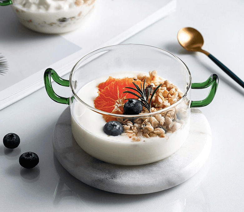 Glass Salad Bowl | Food Safe | Handle