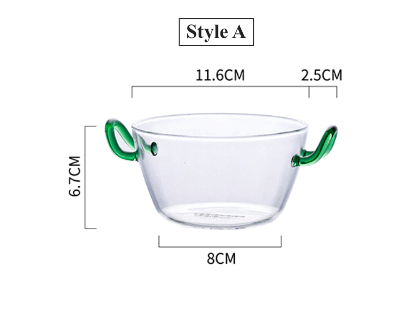 Glass Salad Bowl | Food Safe | Handle