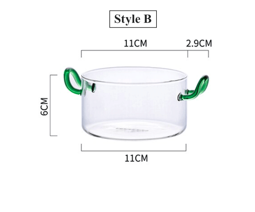 Glass Salad Bowl | Food Safe | Handle