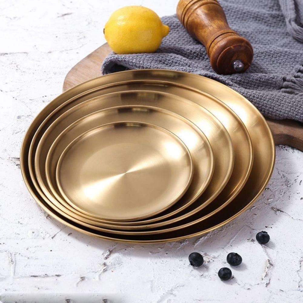 Gold Dining Plate | Stainless Steel | Elegant Design