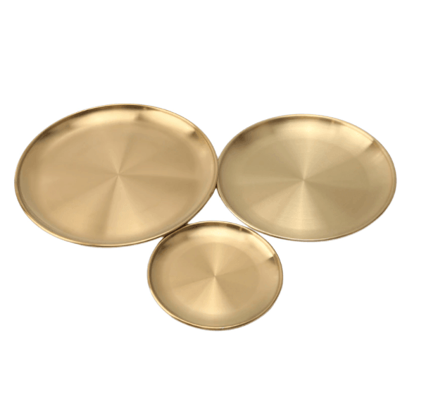 Gold Dining Plate | Stainless Steel | Elegant Design