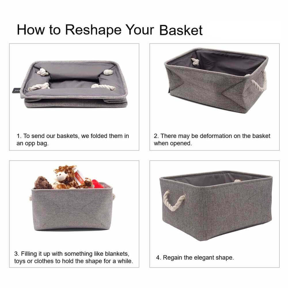 Storage Basket | Eco-Friendly Canvas & EVA | Grey, Multiple Sizes