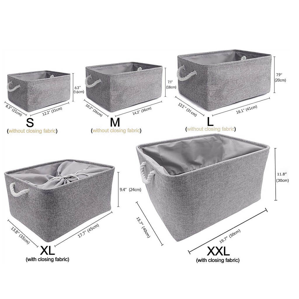 Storage Basket | Eco-Friendly Canvas & EVA | Grey, Multiple Sizes